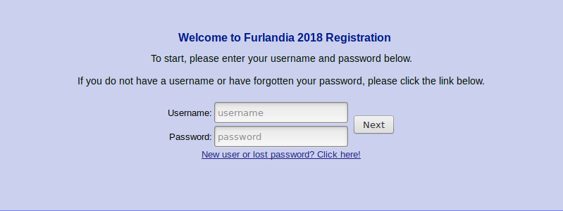 A screenshot of the login page.